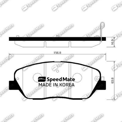 SpeedMate SM-BPK036 - Тормозные колодки, дисковые, комплект autospares.lv