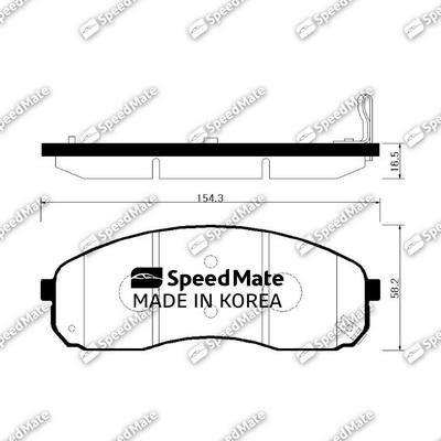 SpeedMate SM-BPK030 - Тормозные колодки, дисковые, комплект autospares.lv