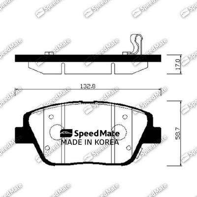 SpeedMate SM-BPK038 - Тормозные колодки, дисковые, комплект autospares.lv