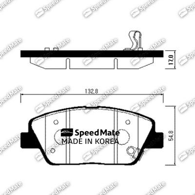 SpeedMate SM-BPK037 - Тормозные колодки, дисковые, комплект autospares.lv