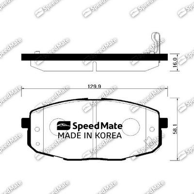 SpeedMate SM-BPK024 - Тормозные колодки, дисковые, комплект autospares.lv