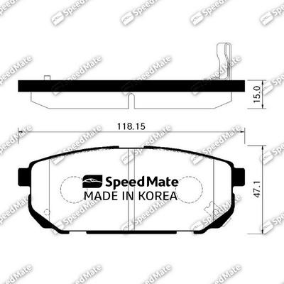 SpeedMate SM-BPK023 - Тормозные колодки, дисковые, комплект autospares.lv