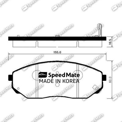 SpeedMate SM-BPK022 - Тормозные колодки, дисковые, комплект autospares.lv