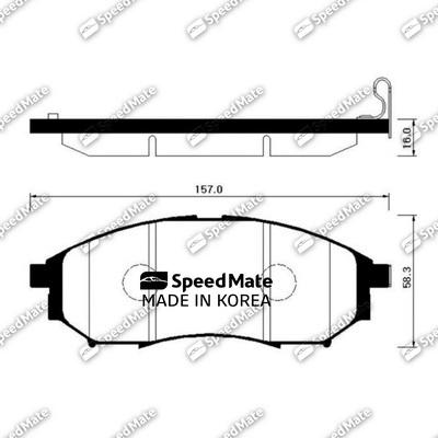 SpeedMate SM-BPS008 - Тормозные колодки, дисковые, комплект autospares.lv