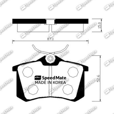 SpeedMate SM-BPS011 - Тормозные колодки, дисковые, комплект autospares.lv