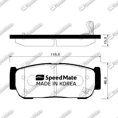 SpeedMate SM-BPY009 - Тормозные колодки, дисковые, комплект autospares.lv