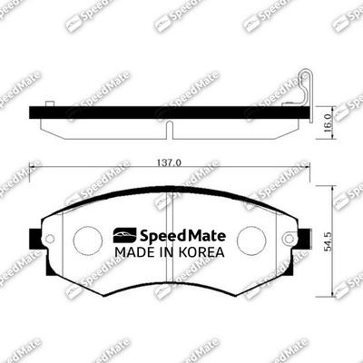 SpeedMate SM-BPY006 - Тормозные колодки, дисковые, комплект autospares.lv