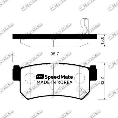 SpeedMate SM-BPY008 - Тормозные колодки, дисковые, комплект autospares.lv