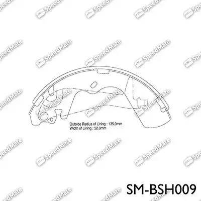 SpeedMate SM-BSH009 - Комплект тормозных колодок, барабанные autospares.lv