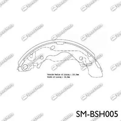 SpeedMate SM-BSH005 - Комплект тормозных колодок, барабанные autospares.lv