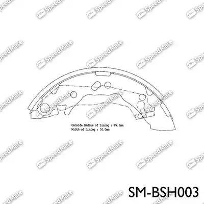 SpeedMate SM-BSH003 - Комплект тормозных колодок, барабанные autospares.lv