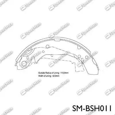 SpeedMate SM-BSH011 - Комплект тормозных колодок, барабанные autospares.lv