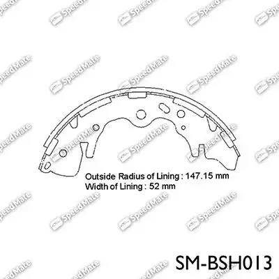 SpeedMate SM-BSH013 - Комплект тормозных колодок, барабанные autospares.lv