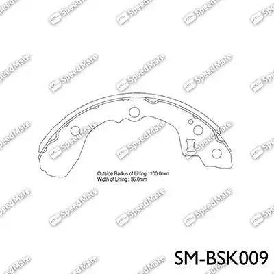 SpeedMate SM-BSK009 - Комплект тормозных колодок, барабанные autospares.lv