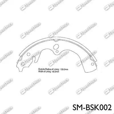 SpeedMate SM-BSK002 - Комплект тормозных колодок, барабанные autospares.lv