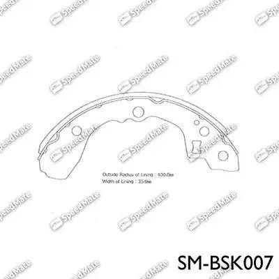 SpeedMate SM-BSK007 - Комплект тормозных колодок, барабанные autospares.lv