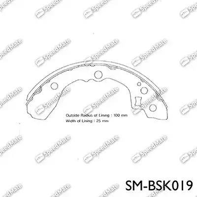 SpeedMate SM-BSK019 - Комплект тормозных колодок, барабанные autospares.lv