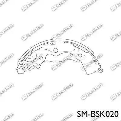 SpeedMate SM-BSK020 - Комплект тормозных колодок, барабанные autospares.lv