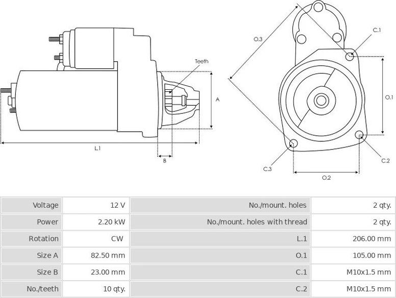 Ssangyong 671 151 01 01 - Стартер autospares.lv