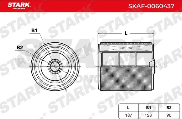 Stark SKAF-0060437 - Воздушный фильтр, двигатель autospares.lv