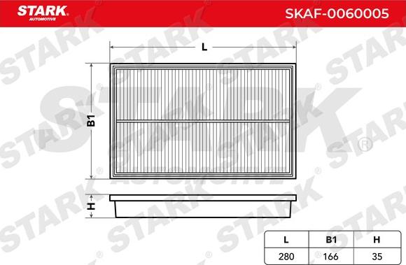 Stark SKAF-0060005 - Воздушный фильтр, двигатель autospares.lv