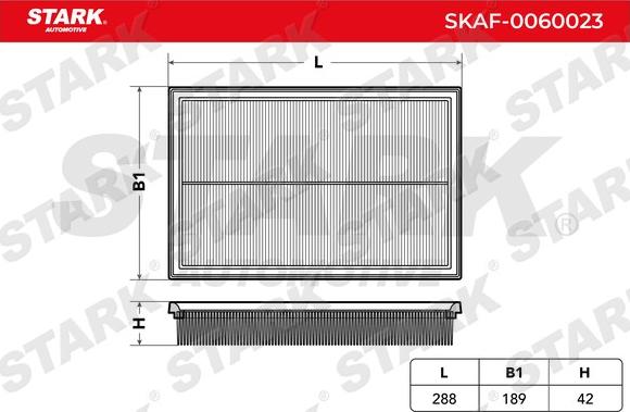 Stark SKAF-0060023 - Воздушный фильтр, двигатель autospares.lv