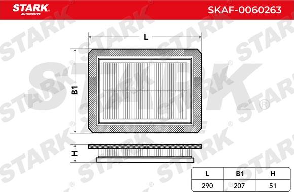 Stark SKAF-0060263 - Воздушный фильтр, двигатель autospares.lv