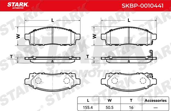 Stark SKBP-0010441 - Тормозные колодки, дисковые, комплект autospares.lv