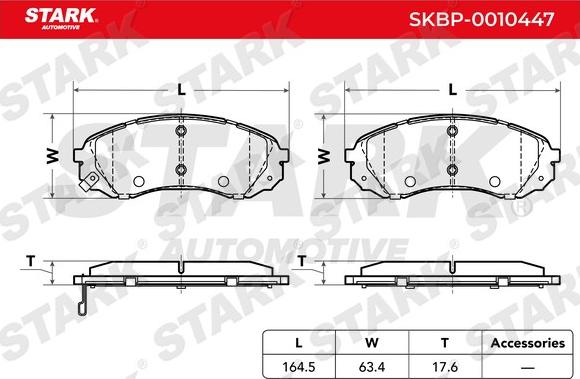 Stark SKBP-0010447 - Тормозные колодки, дисковые, комплект autospares.lv