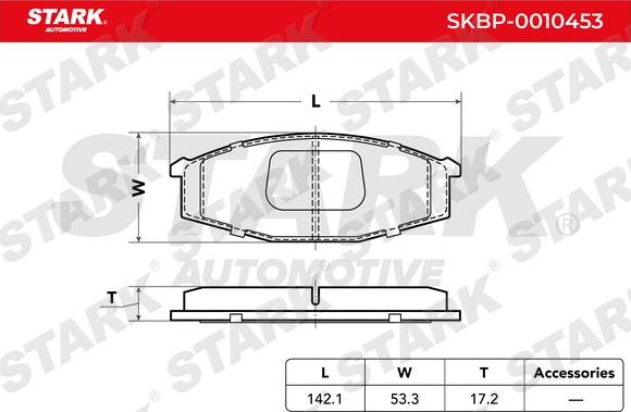 Stark SKBP-0010453 - Тормозные колодки, дисковые, комплект autospares.lv