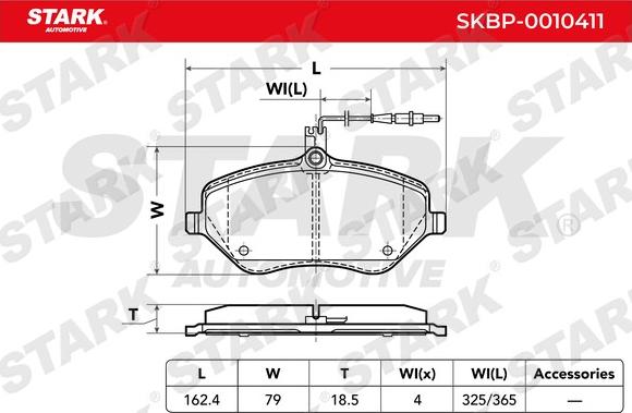 Stark SKBP-0010411 - Тормозные колодки, дисковые, комплект autospares.lv