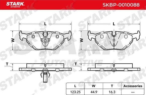 Stark SKBP-0010088 - Тормозные колодки, дисковые, комплект autospares.lv