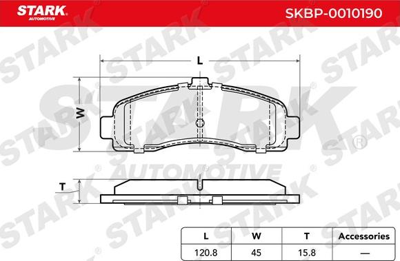 Stark SKBP-0010190 - Тормозные колодки, дисковые, комплект autospares.lv