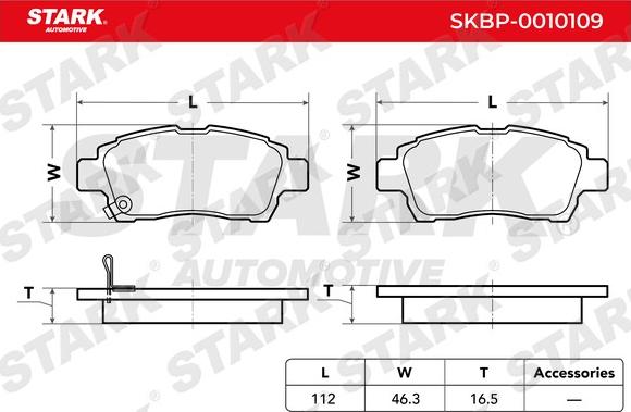 Stark SKBP-0010109 - Тормозные колодки, дисковые, комплект autospares.lv