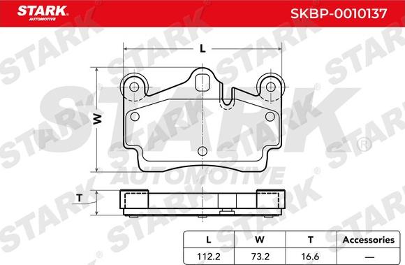 Stark SKBP-0010137 - Тормозные колодки, дисковые, комплект autospares.lv