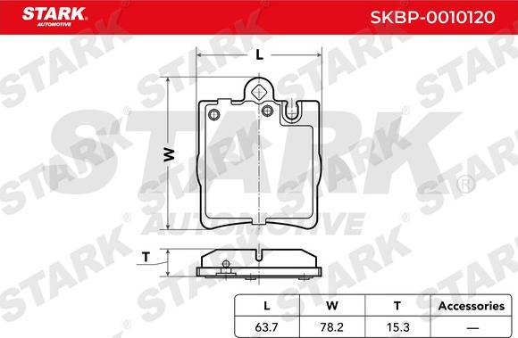 Stark SKBP-0010120 - Тормозные колодки, дисковые, комплект autospares.lv