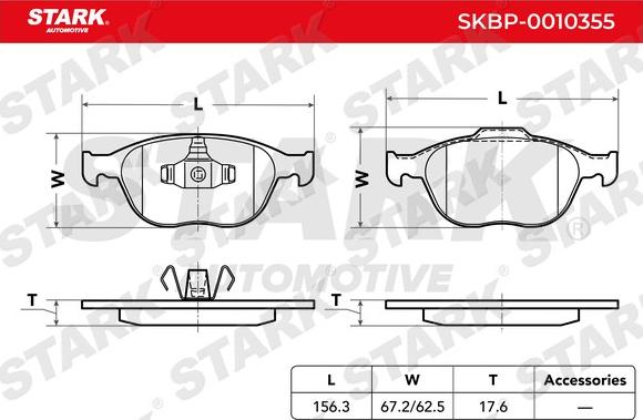 Stark SKBP-0010355 - Тормозные колодки, дисковые, комплект autospares.lv