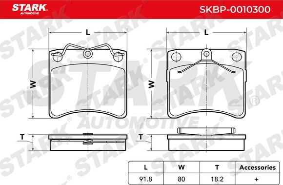Stark SKBP-0010300 - Тормозные колодки, дисковые, комплект autospares.lv