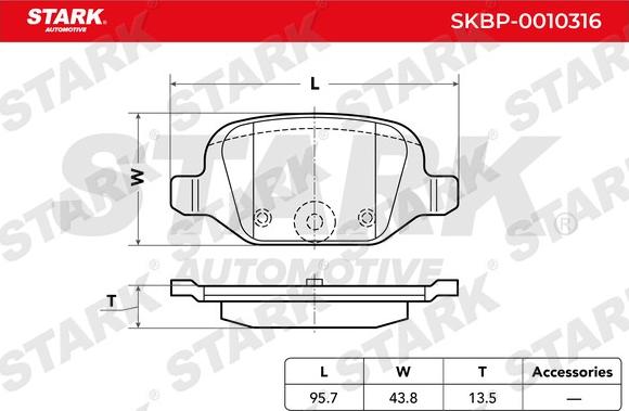 Stark SKBP-0010316 - Тормозные колодки, дисковые, комплект autospares.lv