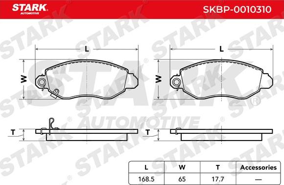 Stark SKBP-0010310 - Тормозные колодки, дисковые, комплект autospares.lv