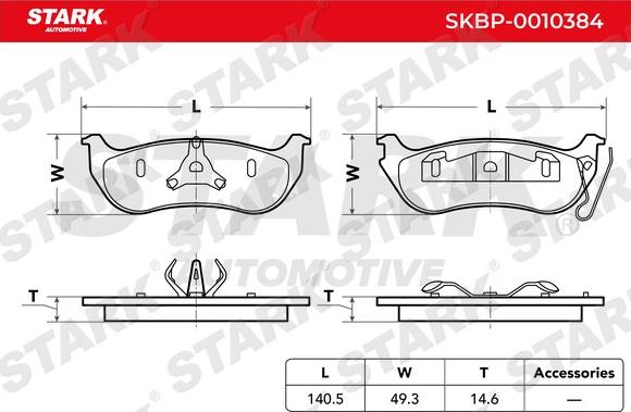 Stark SKBP-0010384 - Тормозные колодки, дисковые, комплект autospares.lv