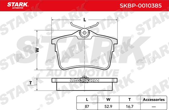 Stark SKBP-0010385 - Тормозные колодки, дисковые, комплект autospares.lv