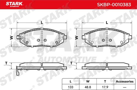 Stark SKBP-0010383 - Тормозные колодки, дисковые, комплект autospares.lv