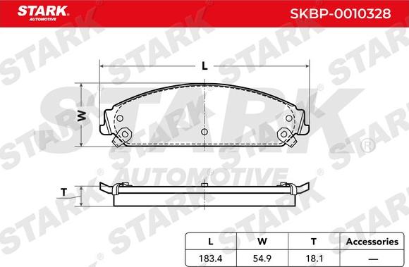 Stark SKBP-0010328 - Тормозные колодки, дисковые, комплект autospares.lv