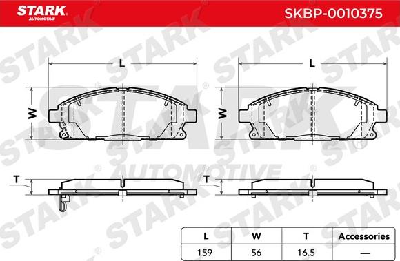 Stark SKBP-0010375 - Тормозные колодки, дисковые, комплект autospares.lv