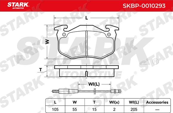 Stark SKBP-0010293 - Тормозные колодки, дисковые, комплект autospares.lv