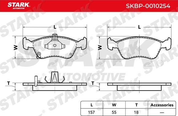 Stark SKBP-0010254 - Тормозные колодки, дисковые, комплект autospares.lv