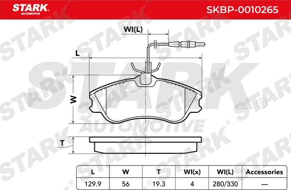 Stark SKBP-0010265 - Тормозные колодки, дисковые, комплект autospares.lv