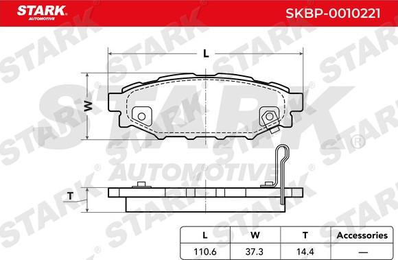 Stark SKBP-0010221 - Тормозные колодки, дисковые, комплект autospares.lv