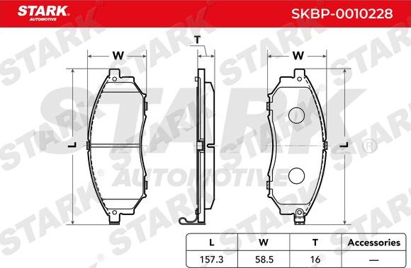 Stark SKBP-0010228 - Тормозные колодки, дисковые, комплект autospares.lv